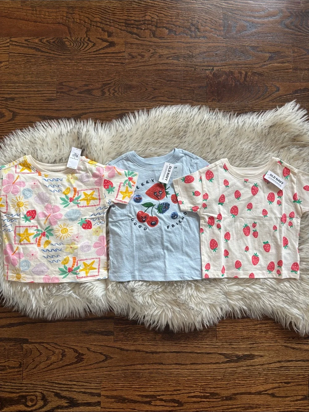 2T NWT 3 Old Navy Toddler Girl Short Sleeve T-Shirt Bundle